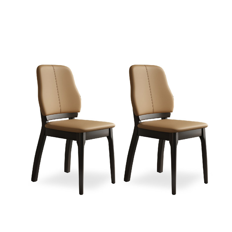Chaise en bois massif moderne et simple, Kaki