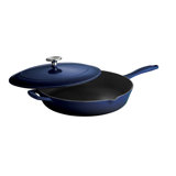 12 In. Covered Skillet - Cast Iron - S1000 - PE - Gradated Cobalt - Gourmet