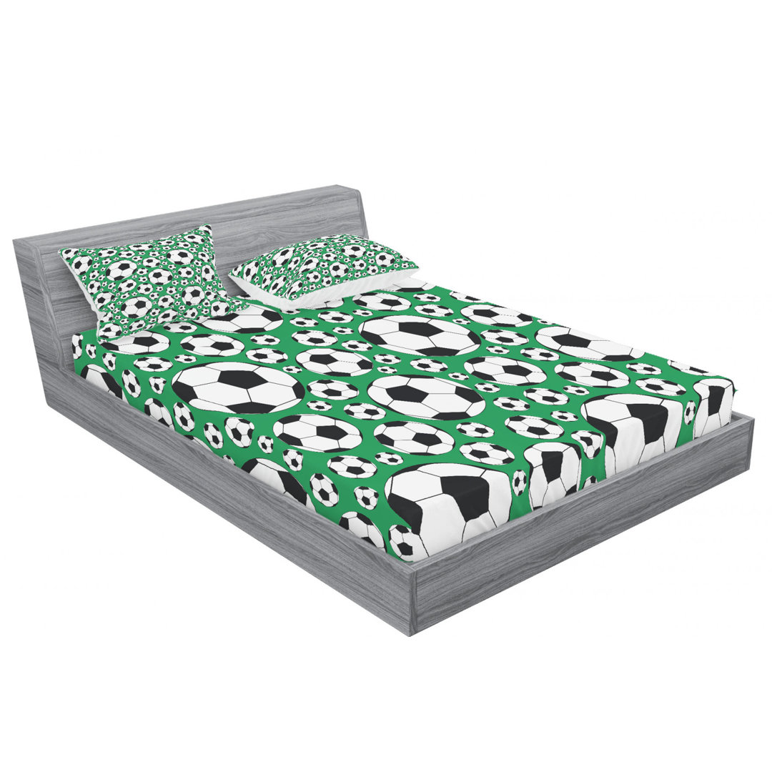 Microfiber Geometric Fitted Sheet Ambesonne 