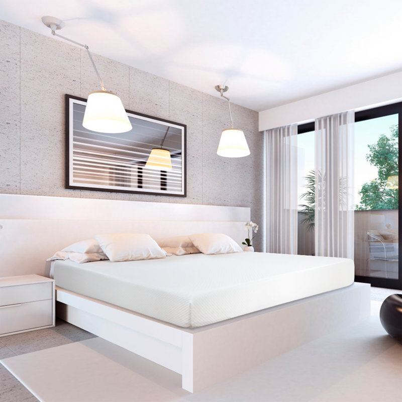 Matelas Matelas en mousse viscoélastique gélifiée rafraîchissante de 10 pouces avec housse lavable certifiée CertiPUR-US pour un sommeil frais et soulager la pression