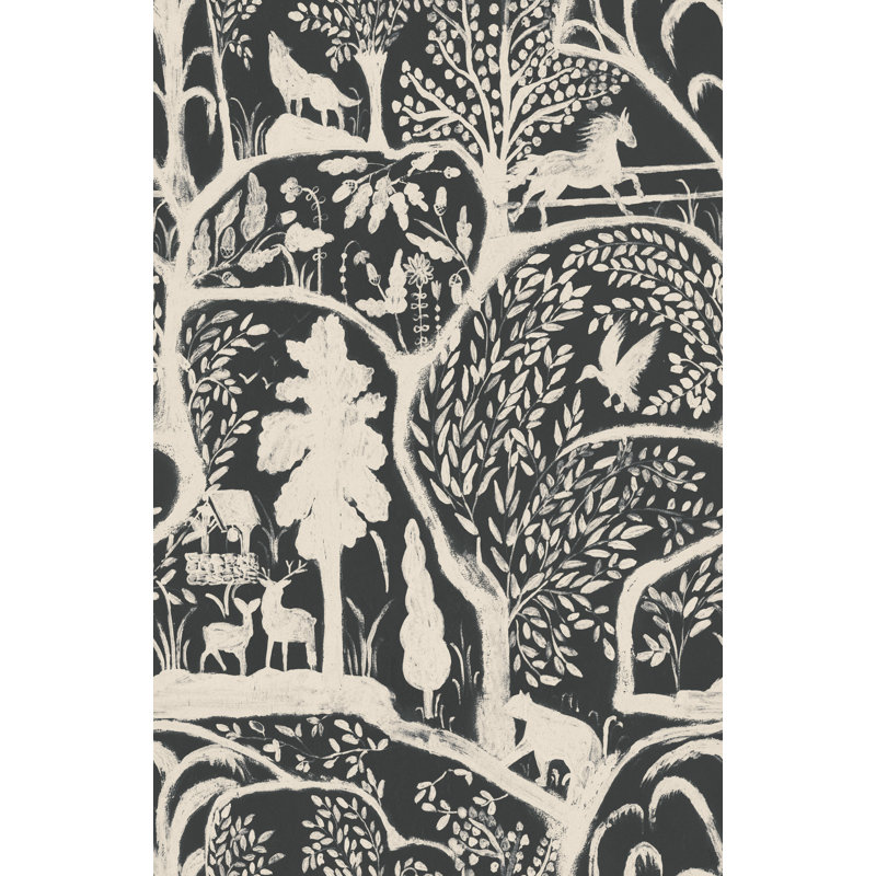 MINNIE KEMP X MINDTHEGAP Wallpaper Roll, Black/Taupe