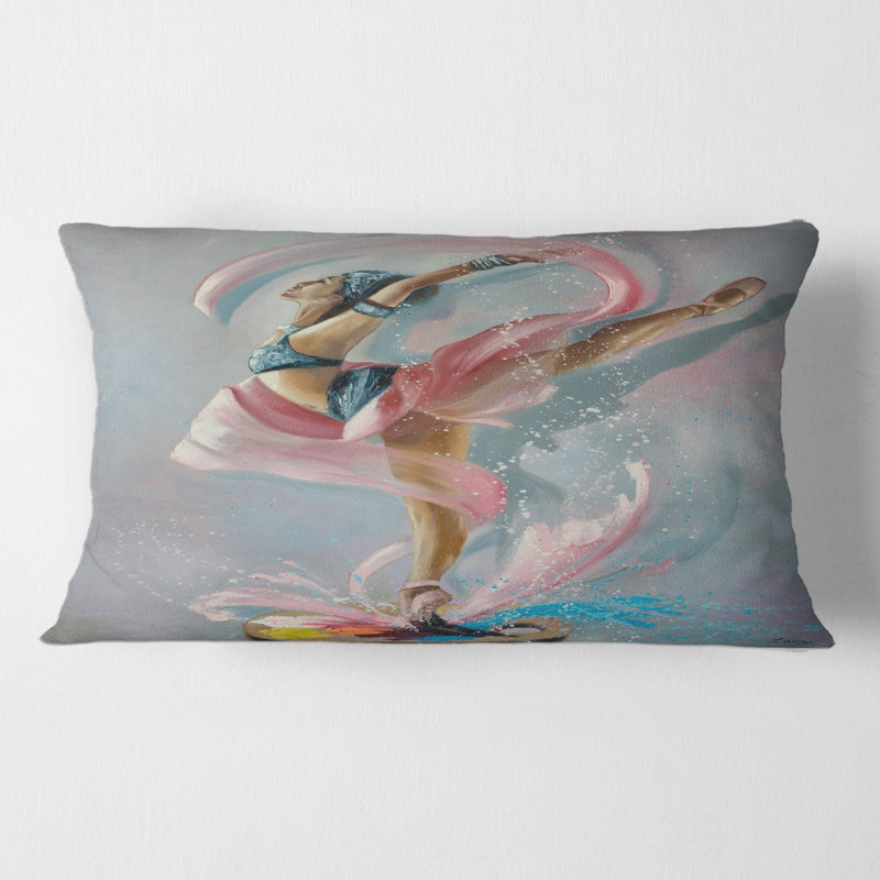 Graciously Dancing Woman in Drapes Rectangular Pillow Cover & Insert