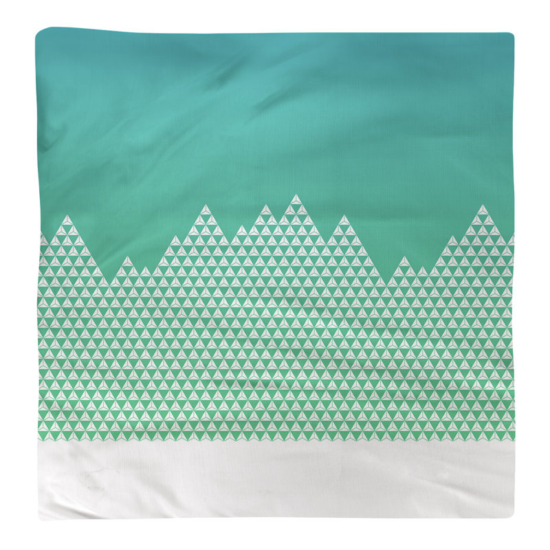Serviette de coton à motif mountain, H 0,1 po x l 10 po x P 10 po, Bleu / Vert, Sergé de polyester
