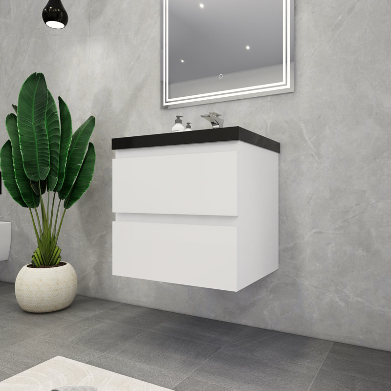 Ensemble de meuble-lavabo simple 24 po McConnico, Blanc lustré
