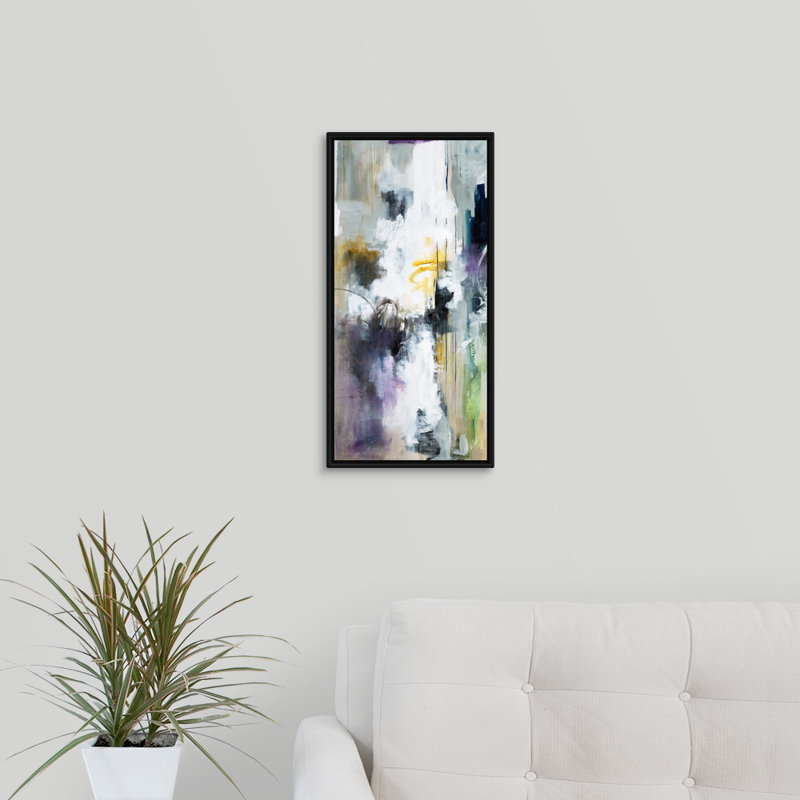« invisible ii », peinture sur toile, H 21,7 po x l 11,7 po x P 1,75 po, Cadre flottant noir