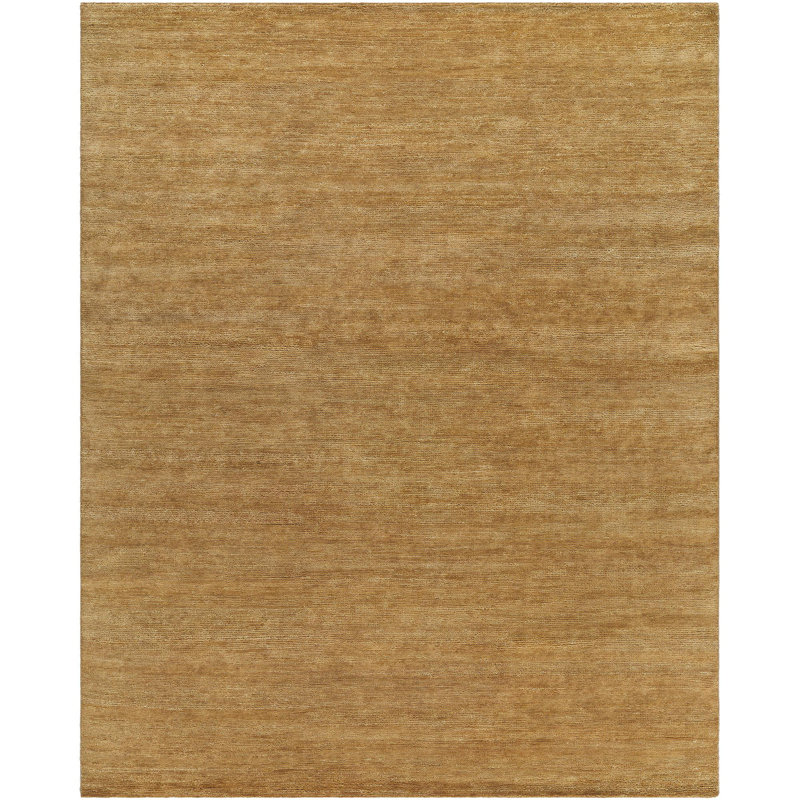 Astana Hand Knotted Wool Vintage Look Area Rug in Yellow, Rectangle 8' x 10'
