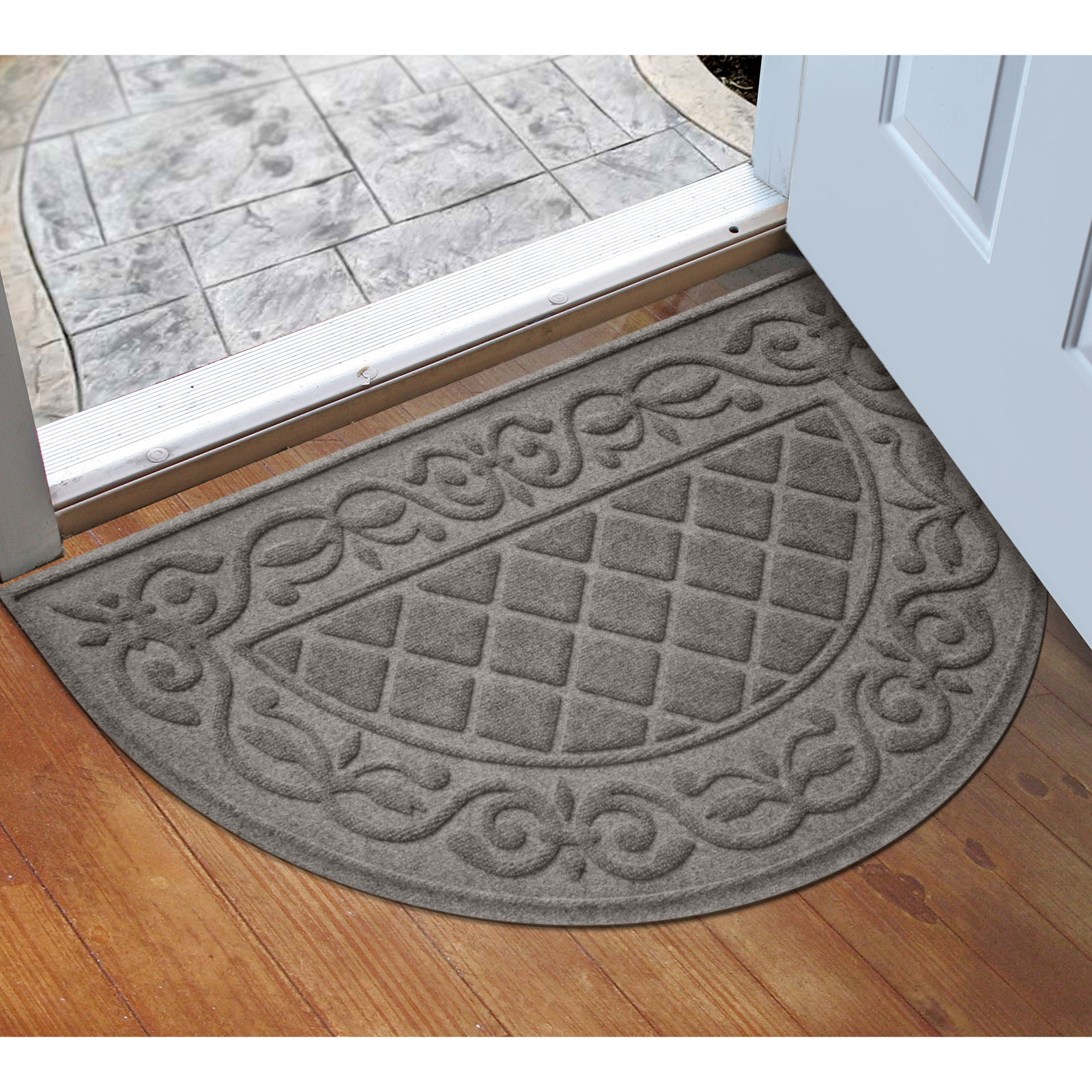 WaterHog Tristan 24 in. x 39 in. Indoor Outdoor Door Mat, Medium Gray