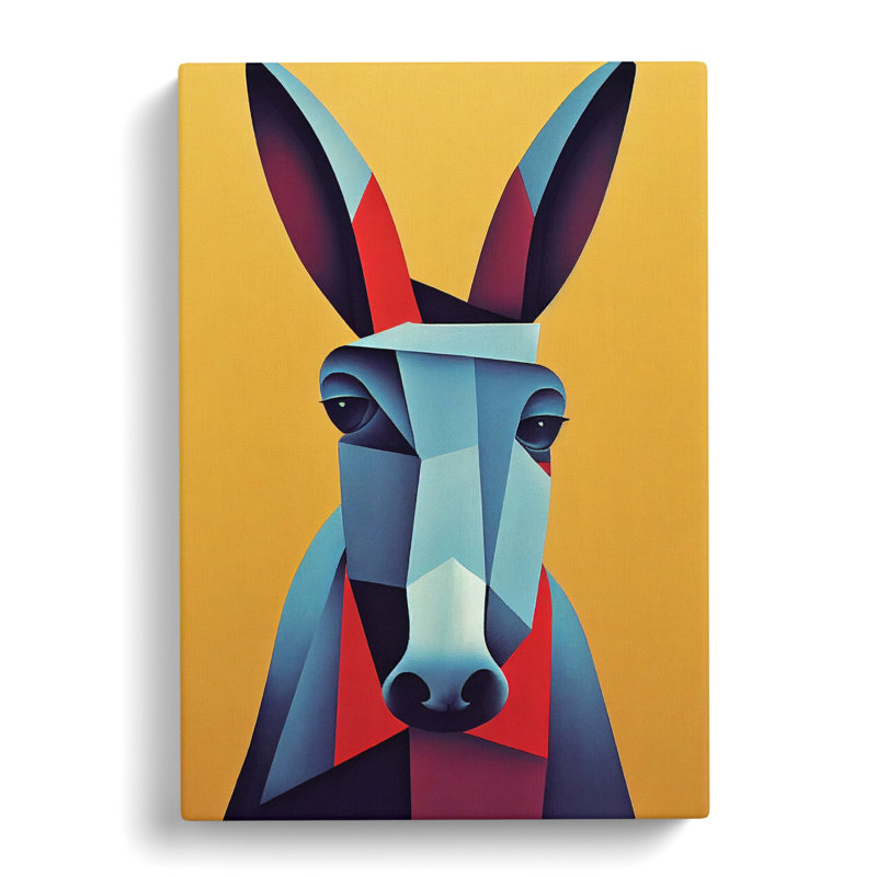 Donkey Cubism - Wrapped Canvas, 60cm H x 40cm W x 3cm D