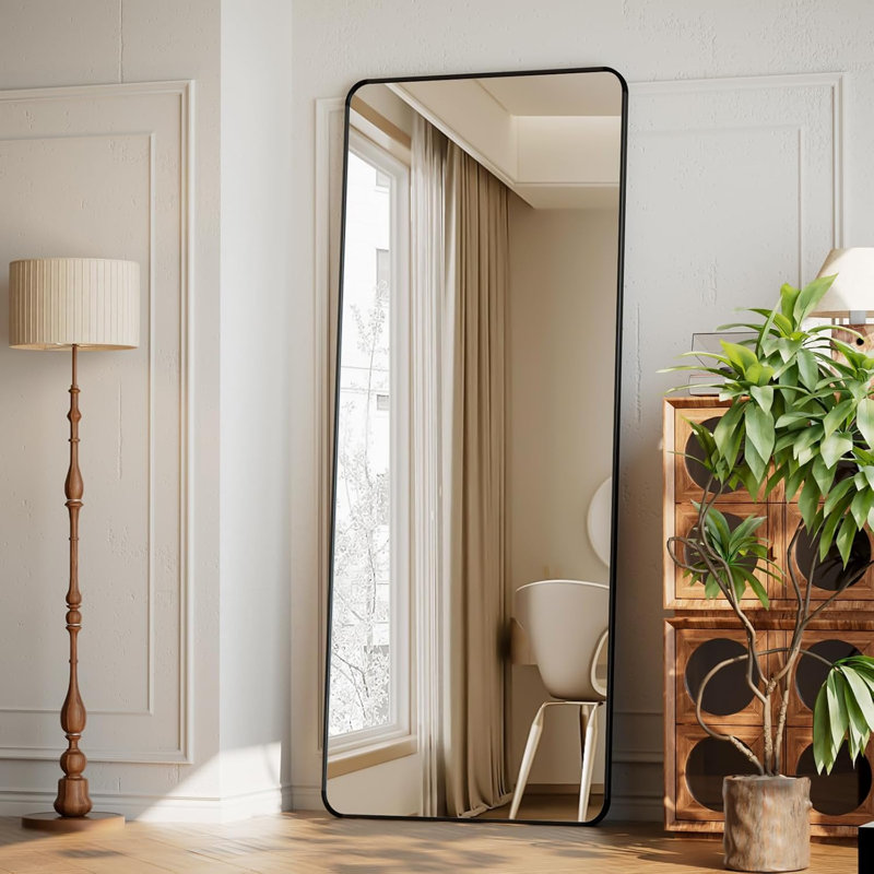 Full Length Mirror With Aluminum Alloy Frame, Shatterproof HD Glass, Freestanding Or Wall Mountable For Bedroom, Dressing Room, Living Room