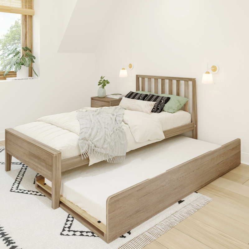 Brubaker Kids Platform with Trundle, Twin, Blonde