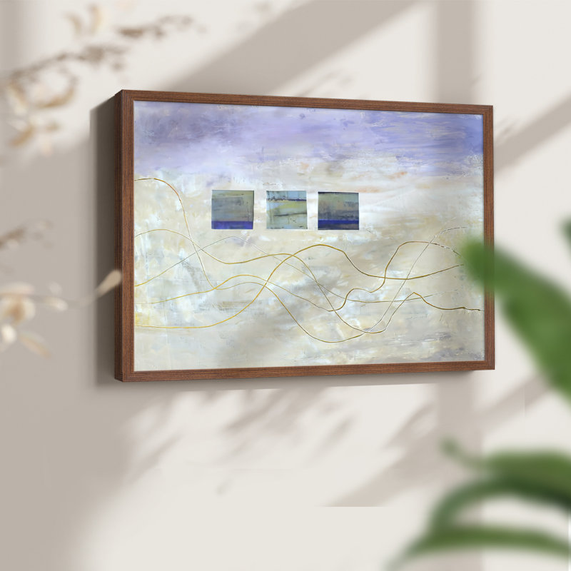 String Windows I -Framed Print - Restickable, 8" H x 10" W, Walnut