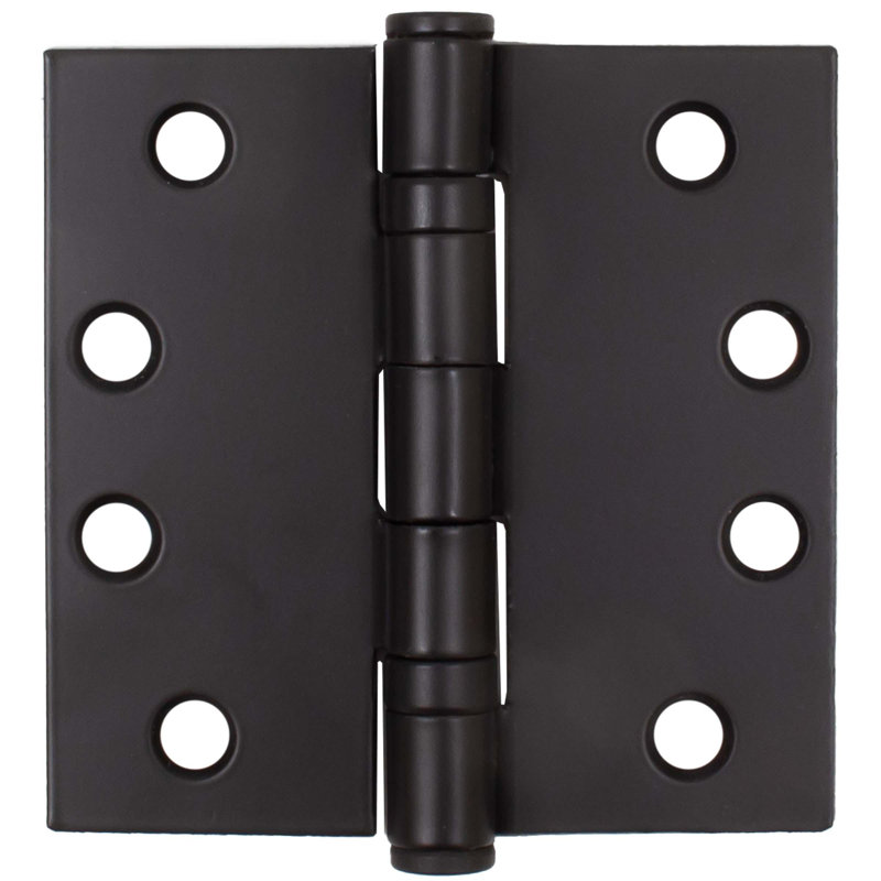 Matte Black 4-Inch Square Corner Ball Bearing Hinge