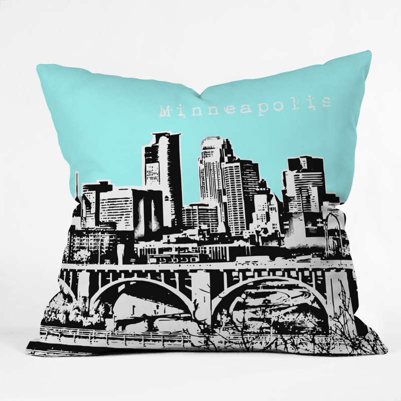 Bird Ave Minneapolis Throw Pillow, 20" x 20", Sky