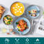 16 Piece Color Glazed Ceramic Tableware Set, Dinner Plate, Dessert Plate, Bowl And Soup Plate, Service For 4 People, Light Blue-2124251138