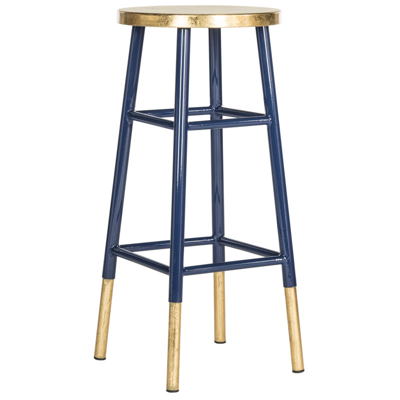 Tabouret de bar et de comptoir Amiaha, Marine, Tabouret de bar (assise de 30 po de hauteur), Or
