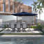 Parasol d'extérieur carré en porte-à-faux 130 po Aleksandrs-86927285