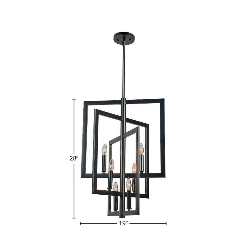 Lustre en acier 6 lumières Clamart