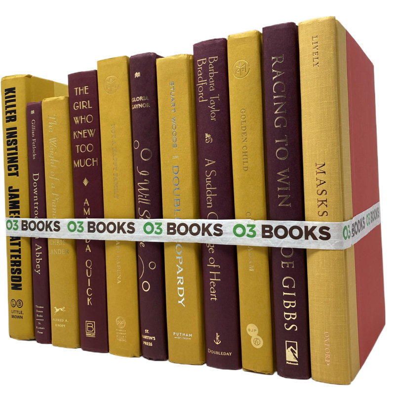 Livres décoratifs Autumn Glow - jaune et bourgogne