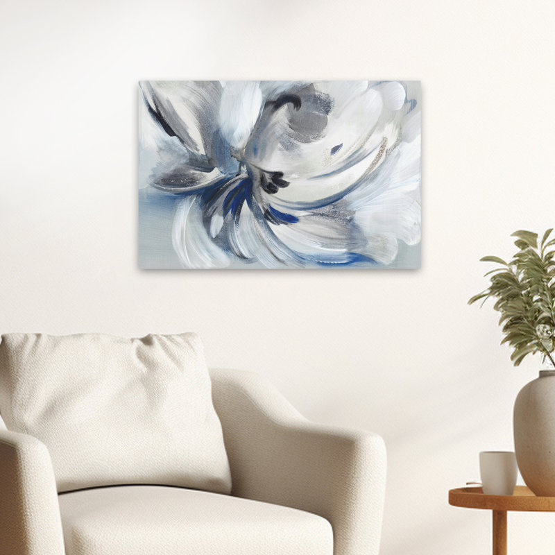 Plantes, fleurs, abstrait, fleur I, art mural, H 16 po x l 24 po