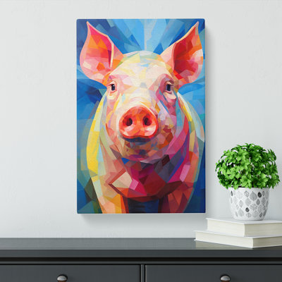 Pig Cubism No.2 - Wrapped Canvas Print