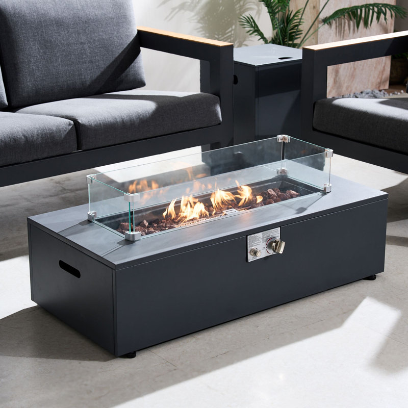 Rectangle Steel Propane Smokeless Fire Pit