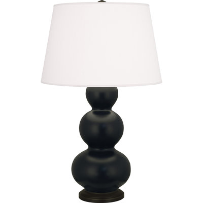 Lampe de table en verre et métal