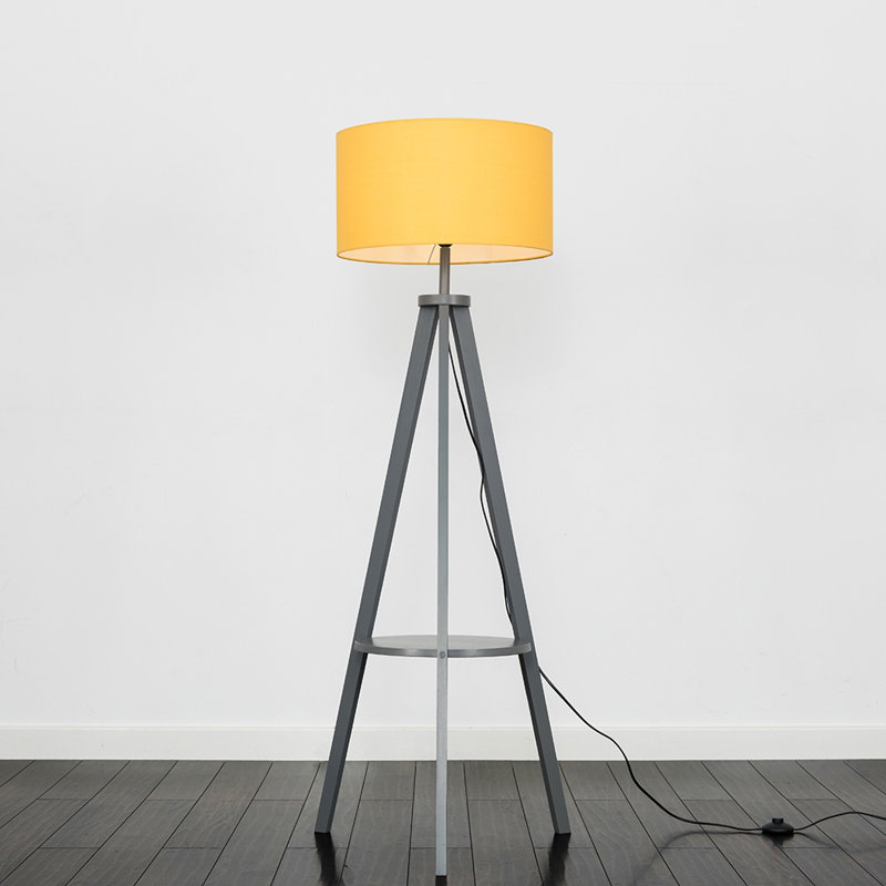 Ismay 149cm Tripod Floor Lamp, Grey/Chrome, Grey, Yes