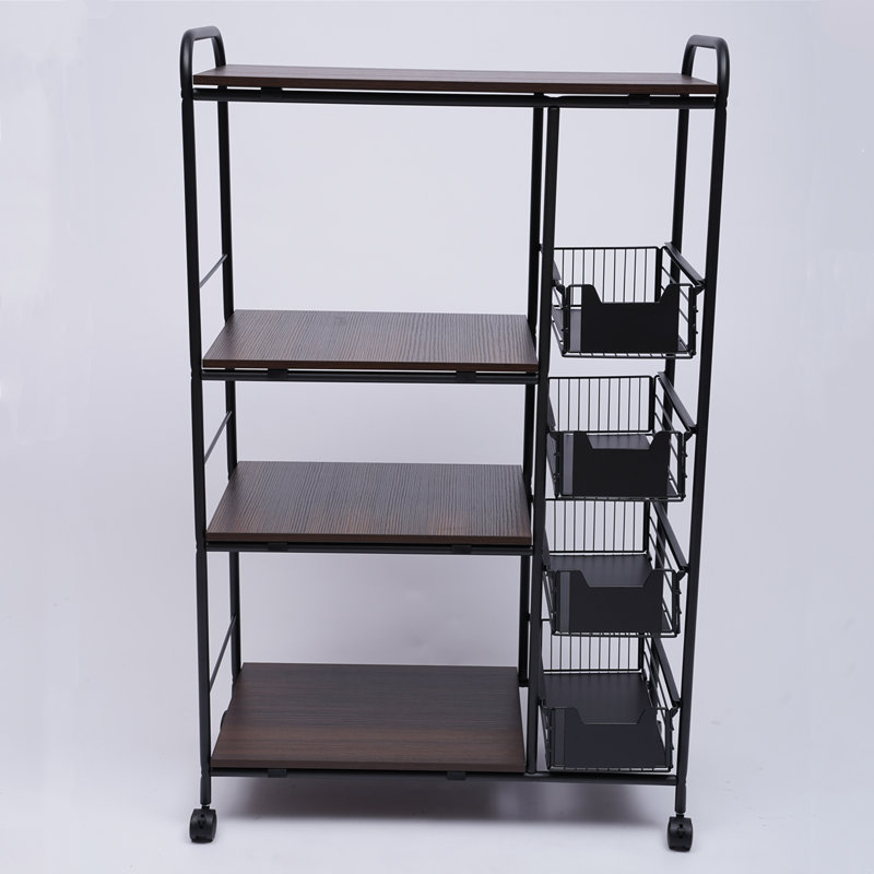 45" H X 28" W X 14" D Kitchen Freestanding Storage Rack with Wheel