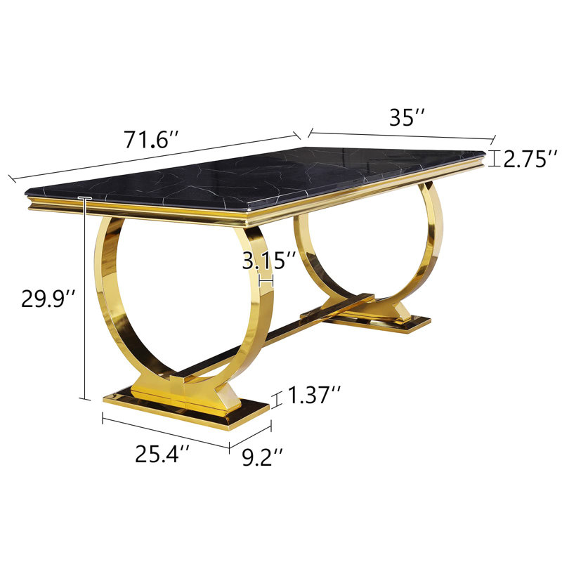 Metal Base Dining Table