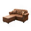 Canapé en similicuir de 63 po avec garniture cloutée et accoudoirs roulés, canapé Chesterfield de style Mid-Century capitonné avec boutons, brun-1780294964