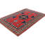 Tapis oriental tribal moderne à motif géométrique rouge unique 4 x 6 One-of-a-Kind
