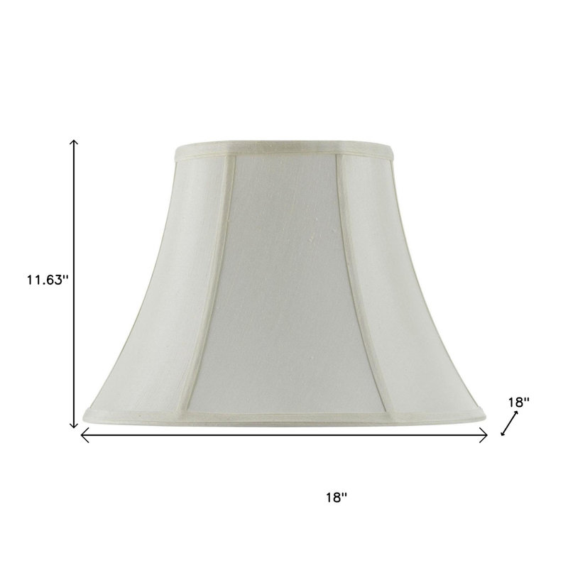 Abat-jour cloche en lin coquille d'œuf, Beige, H 11,63 po x l 18,00 po x P 18,00 po