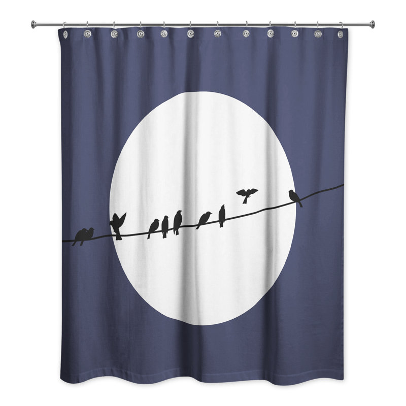 Rideau de douche simple, Bleu marine