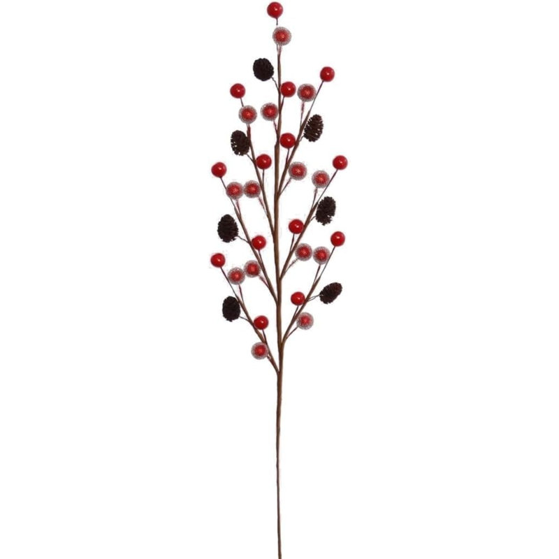 Ensemble de couronne de Noël bricolage 24 pouces avec baies brunes et rouges 17 pouces et mini cônes