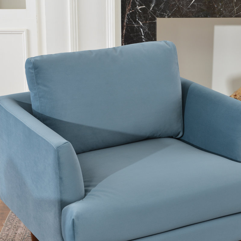 Fauteuil Miller, Velours bleu