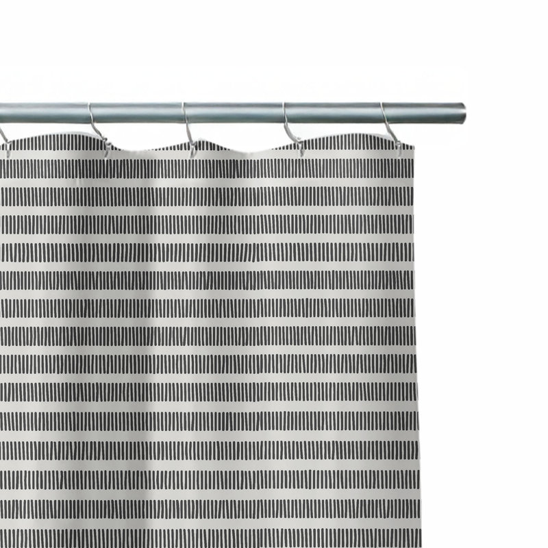 Rideau de douche ultraléger Stia, H 70 po x l 90 po, Ivoire / gris anthracite rayé 4