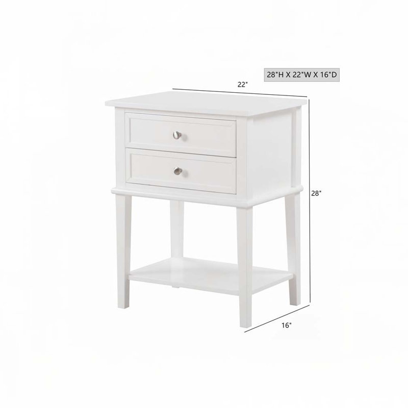 Table de chevet moderne, Blanc