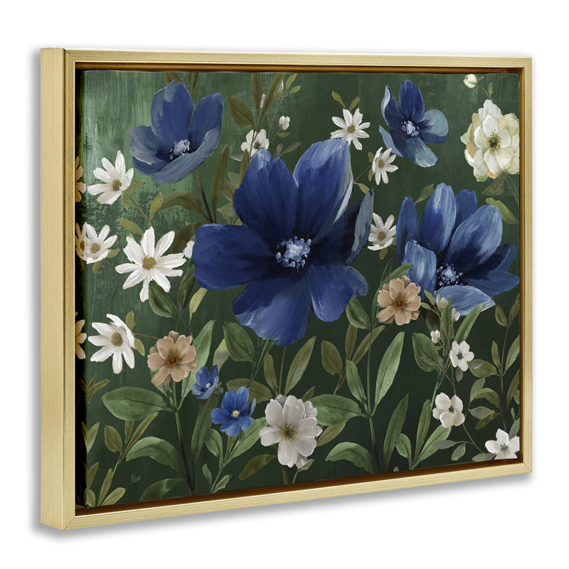 Floraison de fleurs dans la nature, Cadre flottant gris lustré, H 25 po x l 31 po