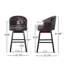 Tabouret de bar pivotant avec dossier capitonné et garniture cloutée