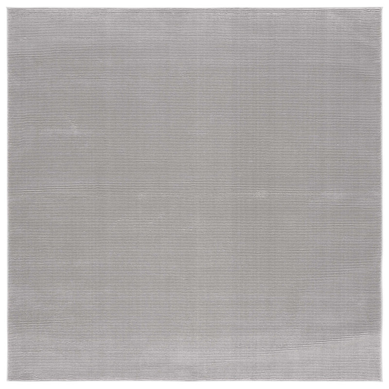 Tapis gris tissé à la machine, Carré 6 pi 7 po
