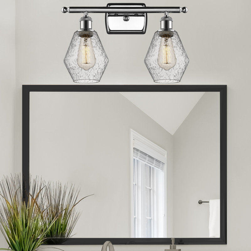 2 - Light Dimmable Vanity Light, Seedy, Polished Chrome