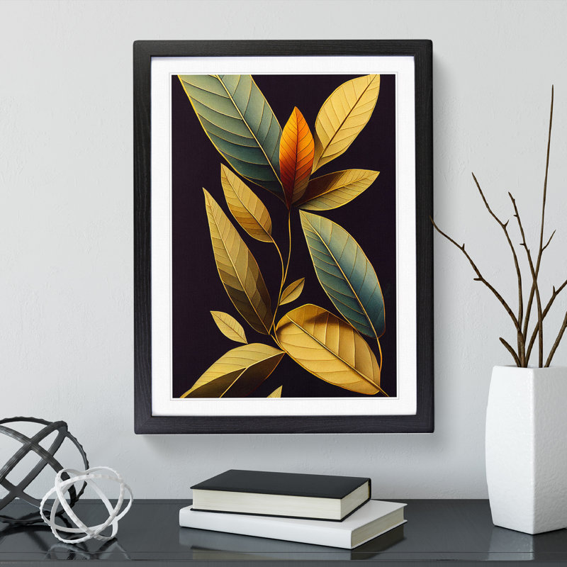 The Lush Leaves - Framed Print, 34cm H x 25cm W x 2cm D, Black Framed