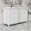 Meuble-lavabo de salle de bain avec lavabo double en résine, tiroirs à fermeture en douceur et portes