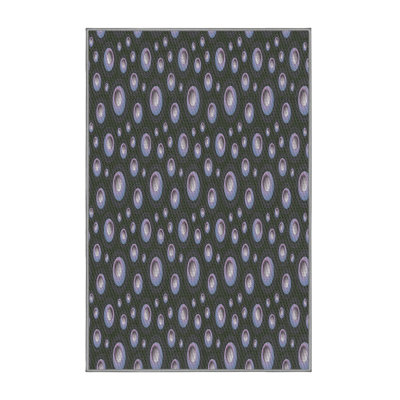 Tapis décoratif à pois noir