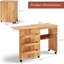 Table pliante avec 3 bacs de rangement et tablettes