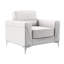 Chaise rembourrée grise avec accoudoirs de 24 po à hauteur des accoudoirs carrés et du revêtement, l 34,37 po x P 41,39 po
