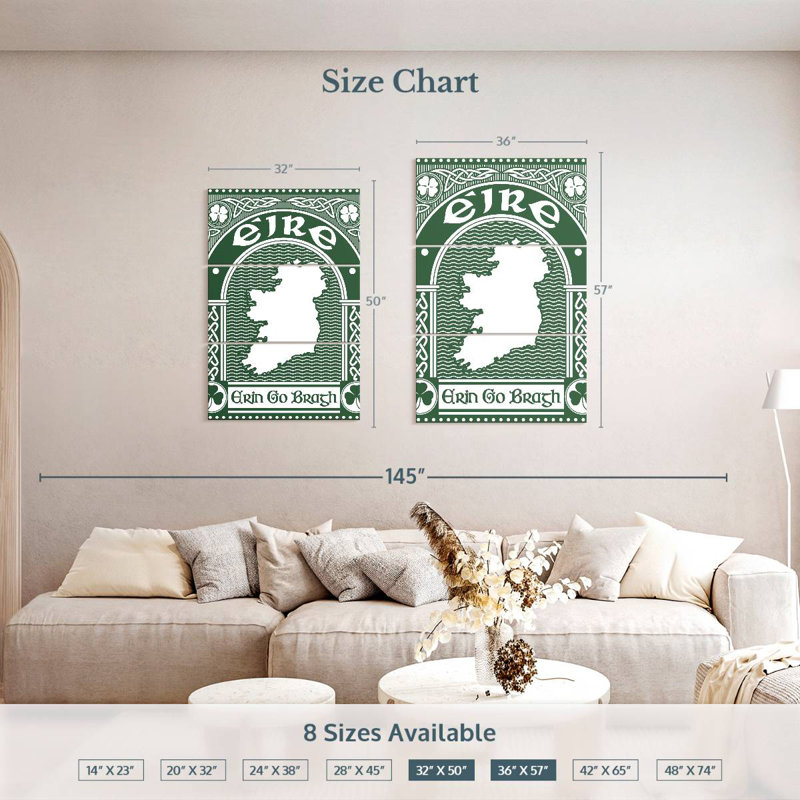 Lelend Celtic Erin Go Bragh, 50" H x 32" W