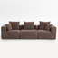Canapé modulaire surdimensionné à assise profonde, canapé modulaire entièrement en mousse 3 pièces en tissu texturé doux, assemblage sans outil, profil bas convenant aux appartements, brun de 111 po x 37 po x 23,6 po-1665489337