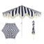 Parasol d'extérieur à frange bohémienne 9 pi avec manivelle et inclinaison Collins, auvent festonné bleu marine / blanc / crème résistant aux rayons UV-1430827866-1422570732