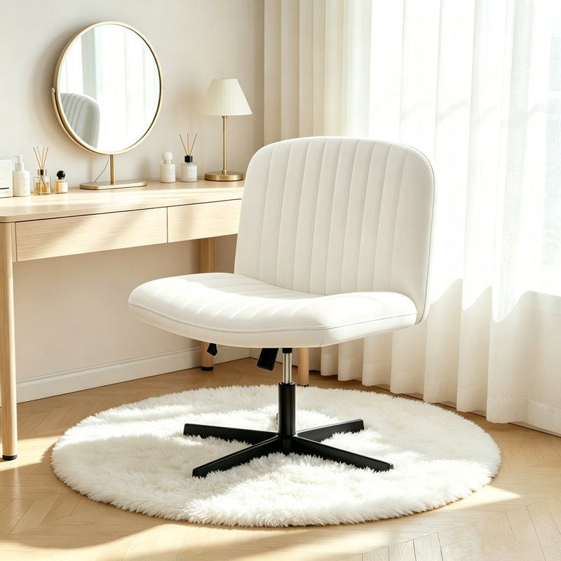 Fairmont Park Velvet Office Chair, White
